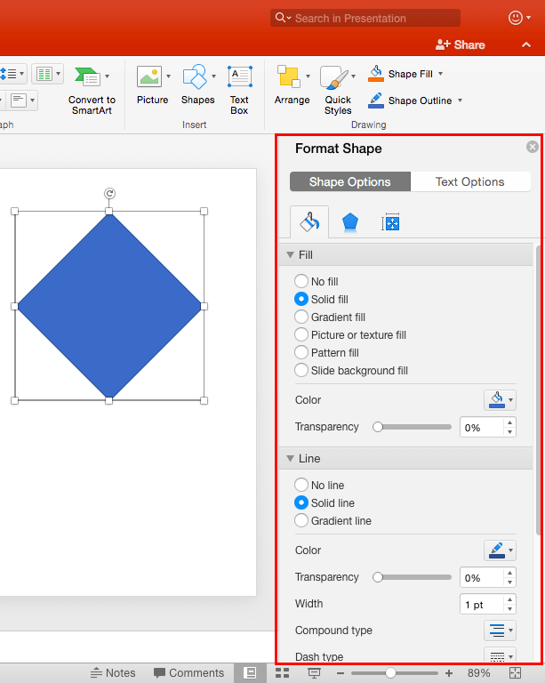 show the task pane in word for mac